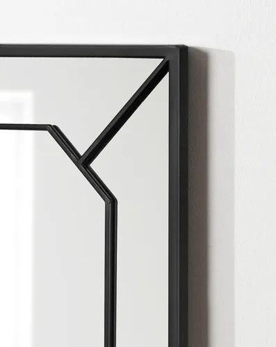 Vista 5 de Kate and Laurel Ardithe - Espejo rectangular decorativo geométrico; 24 x 30; negro; espejo rectangular moderno con incrustaciones de vidrio