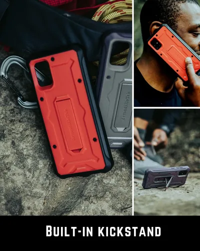 Vista 4 de Caseborne - Funda ArmadilloTek V compatible con Samsung Galaxy A72 5G (versión 2021), cuerpo completo resistente de grado militar con soporte