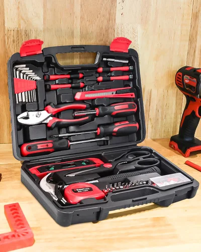 Vista 4 de KingTool Kit de herramientas de reparación para el hogar - 149 piezas, juego básico de herramientas de reparación para el hogar, juego
