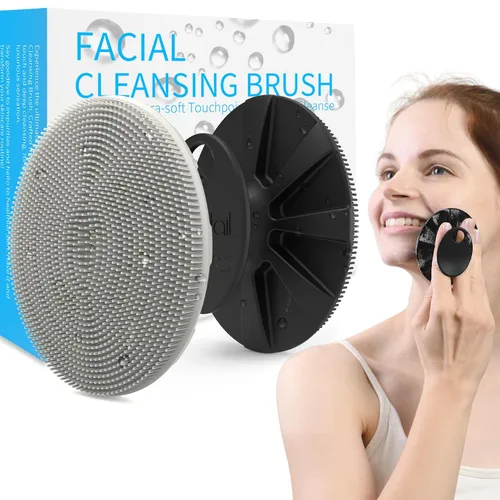 Vista 10 de BEAUTAIL - Cepillo de limpieza facial manual de silicona para hombres y mujeres, 6 unidades, exfoliante facial suave, cepillo facial exfoliante
