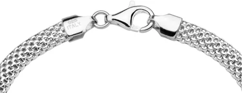 Vista 2 de Miabella 925 Sterling Silver Italian 5mm Mesh Link Chain Bracelet for Women, Made in Italy