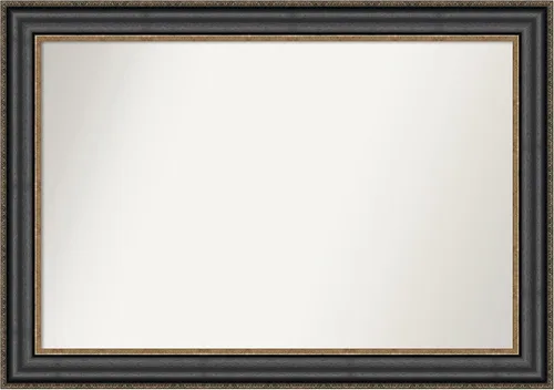 Vista 176 de Amanti Art Espejo personalizado, espejo de baño negro puente, espejo de pared o espejo de tocador de baño sobre el fregadero (26 x 26 pulgadas)