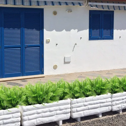 Vista 3 de Arbustos artificiales, plantas de plástico, hierba de bambú, vegetación falsa, exterior, interior, jardín, terraza, parterre, guirnalda de boda