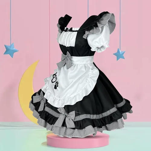 Vista 5 de Disfraz de niña de anime de talla grande, disfraz de muñeca de gato para niñas, Lolita, anime, lindo disfraz suave para niña, corsé de encaje