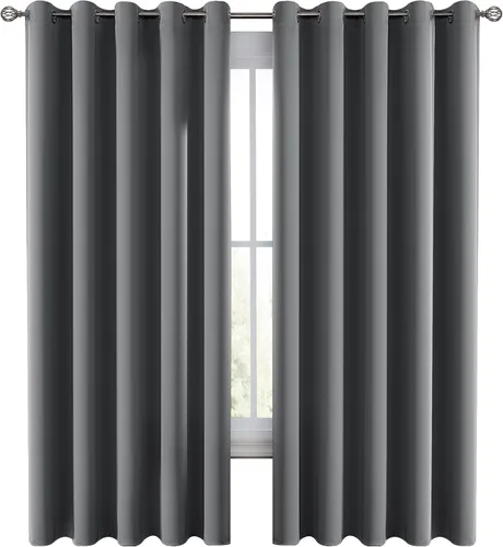 Vista 15 de LUX Décor - Juego de 2 paneles de cortinas opacas de alta calidad de 63 pulgadas de largo, cortinas de oscurecimiento de habitación con aislamiento