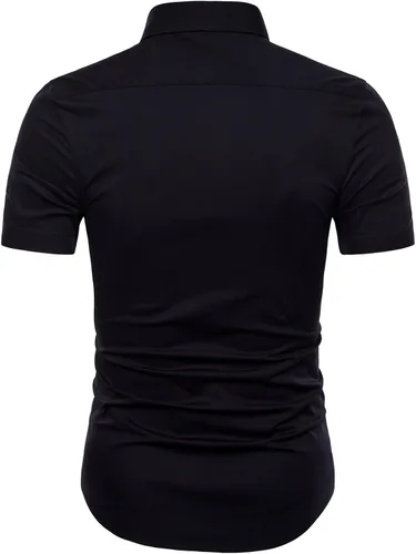 Vista 2 de Manwan walk Camisas de vestir de manga corta para hombre, camisas casuales de algodón con botones