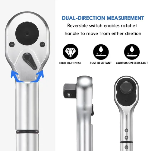 Vista 4 de BULLTOOLS Llave dinamométrica de clic de accionamiento de 1 pulgada, juego de llaves dinamométricas ajustables de doble escala con una llave