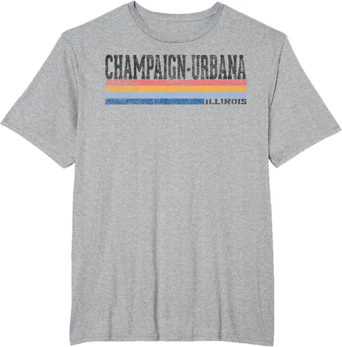 Vista 49 de clásico 1980s estilo champaign-urbana Illinois T Shirt, hombre 2XL, Blanco