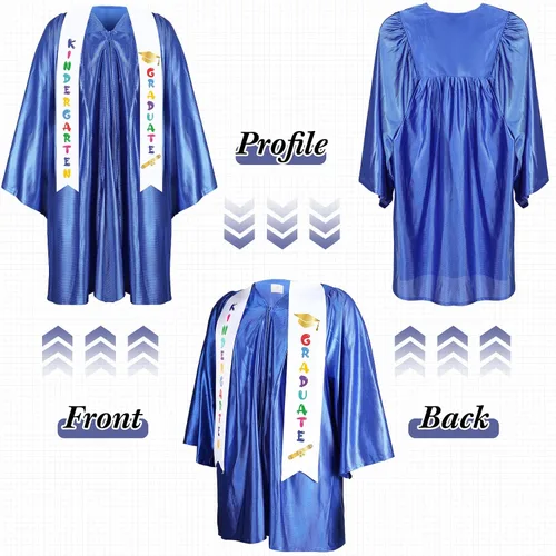Vista 5 de Foaincore Juego de vestido de graduación de preescolar y jardín de infantes con borla impresa con dije 2022 para regalo de graduación para niños