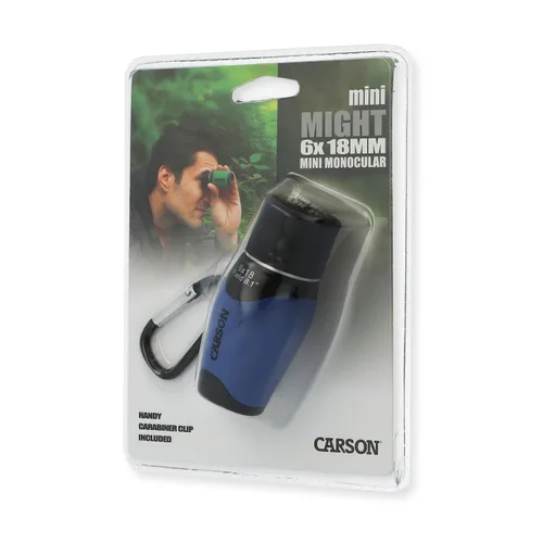 Vista 5 de Carson MiniMight 6 x 18 mm Monóculo de bolsillo con mosquetón, azul (MM-618CB)