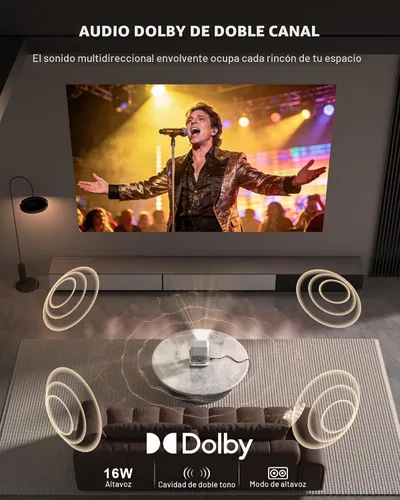 Vista 4 de Google TV con licencia oficial: proyector inteligente 4K con WiFi y Bluetooth, enfoque automático VOPLLS y proyector portátil Keystone