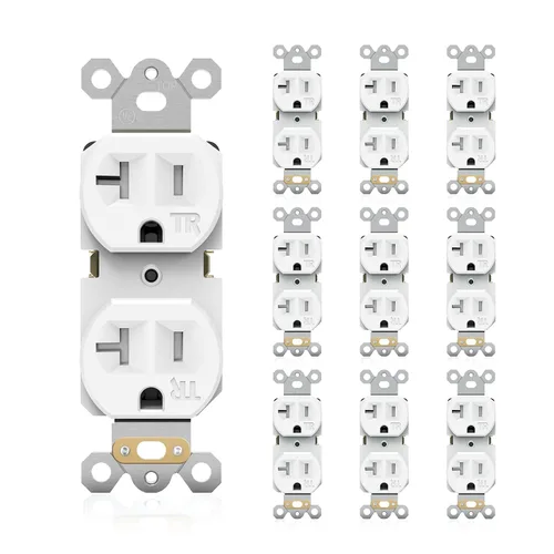 Vista 13 de Toma eléctrica dúplex 15A 125V TR, 2 polos 3 cables, listado UL, 10 Negro