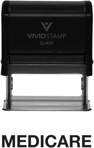 Vista 8 de Medicare - Sello de goma autoentintado (tinta roja), mediano Rojo