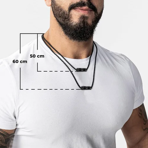 Vista 4 de SERASAR Collar de cuero de primera calidad para hombre, colgante de acero inoxidable, cierre seguro, tres colores, caja de joyería incluida