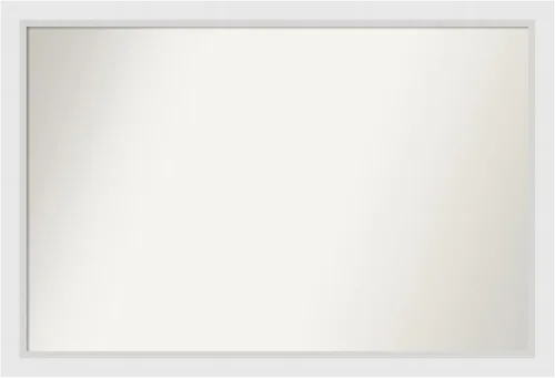 Vista 193 de Amanti Art Espejo de baño blanco para sobre el fregadero, 24 x 26 pulgadas, espejo rectangular blanco y blanco, marco de madera contemporáneo