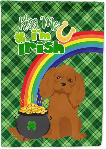 Vista 160 de Caroline's Treasures WDK4731GF - Bandera decorativa para jardín del día de San Patricio, color negro y tostado, Airedale Terrier, para jardín