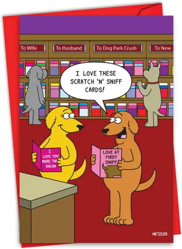 Vista 10 de NobleWorks Tarjeta de felicitación del día de San Valentín con sobre de 5 x 7 pulgadas para hombres, mujeres y parejas (1 tarjeta) caja de gato