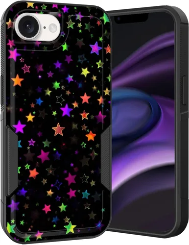 Vista 262 de Funda para iPhone Air, doble capa híbrida resistente resistente a prueba de golpes de policarbonato duro + funda protectora de silicona suave