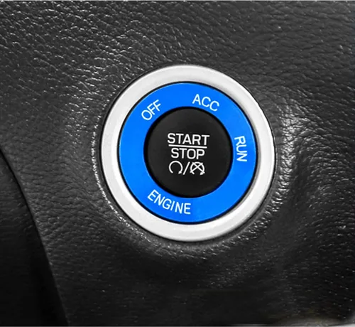 Vista 3 de Keptrim Moldura de parada de arranque del motor para Dodge Challenger Charger RAM 2010-2025, para Durango 2014, aleación de aluminio azul, 1 unidad