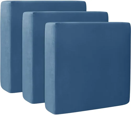 Vista 33 de Fundas de cojín de terciopelo para sofá, funda elástica para cojín de sofá suave, protector de muebles extraíble y lavable para sala de estar, Negro