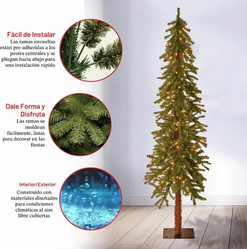 Vista 4 de National Tree Company 6ft Pre-Lit Hickory Cedar Artificial Christmas Tree