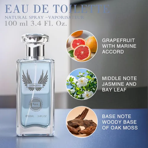 Vista 3 de Hybrid & Company Hombres 2 Pcs Courageous Into Infinity Eau De Perfum Vaporisateur Natural Spray