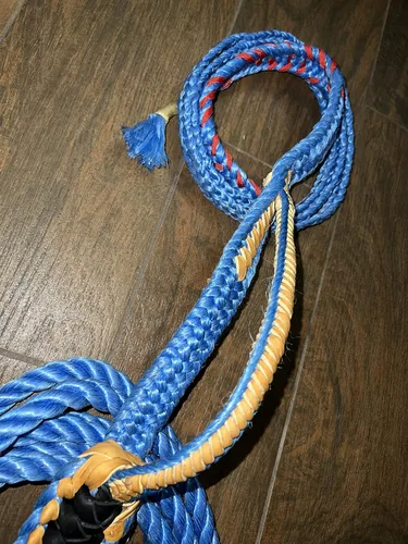 Vista 3 de Cuerda Mini Bull/Steer Rope Blue Poly – 9x7 mano izquierda 3/4" x 3/4" suave – EPT Bull Ropes Riding Rope 12