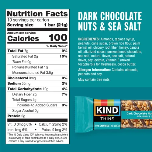 Vista 2 de KIND Thins, Variety Pack, Gluten Free, 100 Calorie, 30 Count
