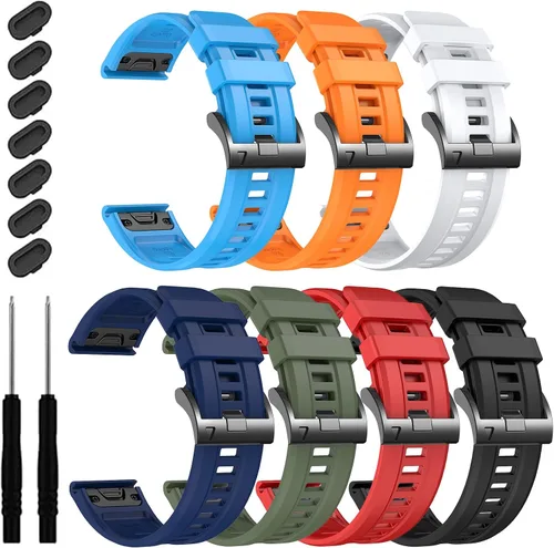 Vista 19 de EZMVZKU Correa de silicona Quickfit de 0.866 in compatible con Garmin Fenix 8/8Pro 1.850 in/Fenix 7/7 Pro/6/6 Pro/5 Plus, correa de reloj