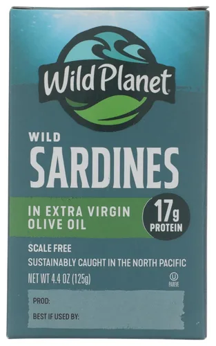Vista 4 de Wild Planet Sardinas silvestres en aceite de oliva virgen extra (12 x 4.375 onzas) (paquete múltiple a granel)