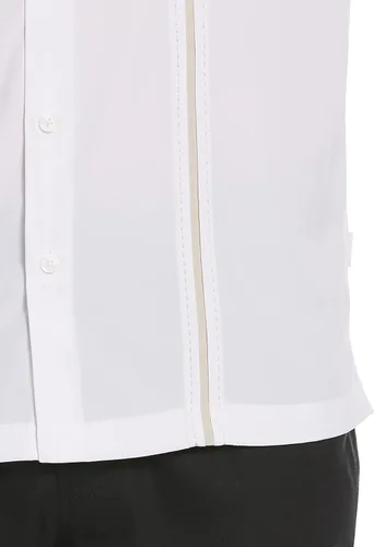 Vista 6 de Cubavera Camisa de manga corta con paneles para hombre, ajuste clásico, resistente a las arrugas, camisa casual con botones y cuello extendido