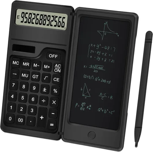 Vista 8 de Calculadora científica con bloc de notas, pantalla LCD de 10 dígitos, calculadora científica plegable, calculadora portátil con tableta de escritura