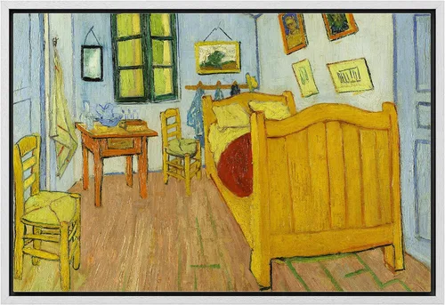 Vista 43 de Van Gogh - Lienzo con diseño giclée de olivos con cielo amarillo y sol, arte de pared de galería, estirado y enmarcado, listo para colgar, 24 x 36