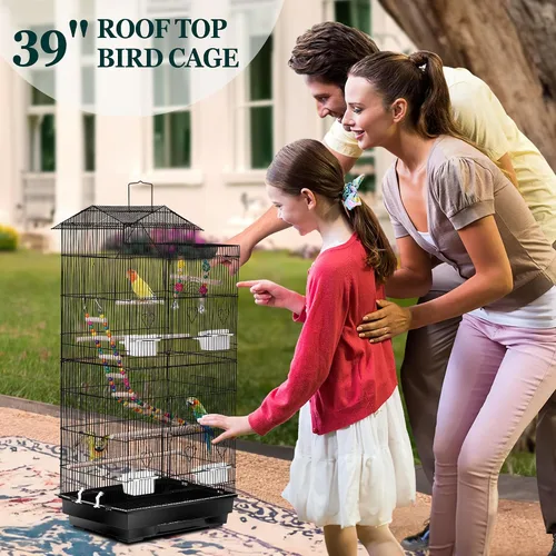 Vista 3 de ZENY Jaula grande de 39 pulgadas para pájaros de loro pequeño cuáquero, cacatúa, canario, sol, periquito, mejilla, pinzón, periquitos, periquitos