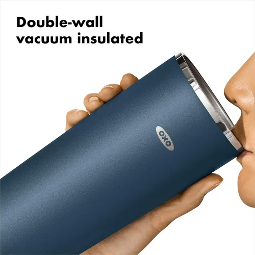 Vista 6 de OXO Strive - Vaso aislado de 24 onzas con tapa deslizante, cobalto oscuro