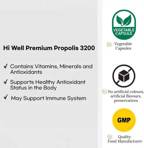 Vista 7 de Hi Well Premium Propolis 3200 Flavonoid 96mg 250VegeCápsulas