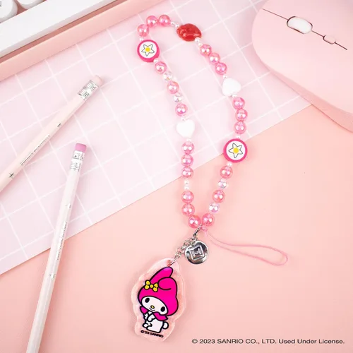 Vista 3 de iFace My Melody - Correa de muñeca con cuentas + funda con mosquetón My Melody Figure AirPods de 3ª