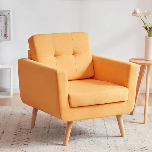 Vista 50 de Tbfit Sofá en Forma de L, Sofás Seccionales Modernos de Mediados de Siglo de 80" de Ancho, Sofás de 3 Plazas con Chaise Lounge Amplio, Sofá Beige