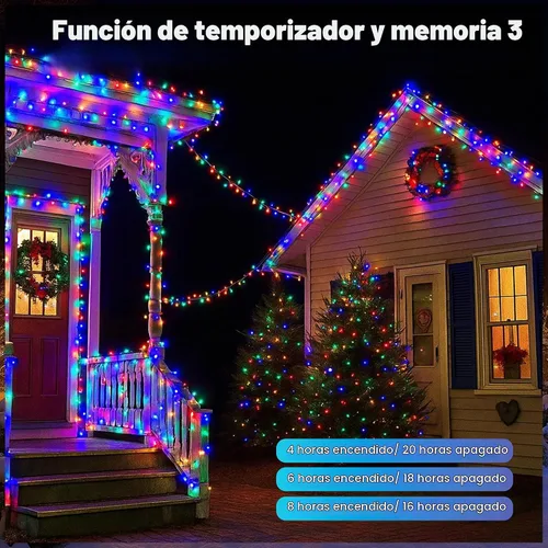 Vista 6 de Luces de Navidad de 800 LED y 264 pies, luces impermeables IP67 para árbol de Navidad con 8 modos, control remoto, 3 temporizadores y función