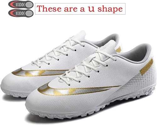 Vista 3 de OAOUIA Tacos de fútbol para hombre, zapatos de fútbol para jóvenes al aire libre, interiores y niños, zapatos de fútbol para correr en tierra firme