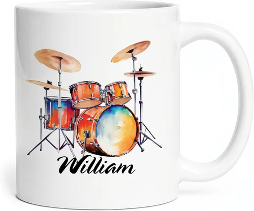 Vista 13 de Taza personalizada para músico 2023, taza de violín personalizada con nombre, violín y notas musicales, taza de cerámica de 11 oz y 15 onzas, taza