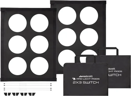 Vista 5 de Westcott Pro Light Mods (paquete de 2) – Accesorio rápido de caja de luz simulando luces de estadio, accesorio de iluminación de escenario