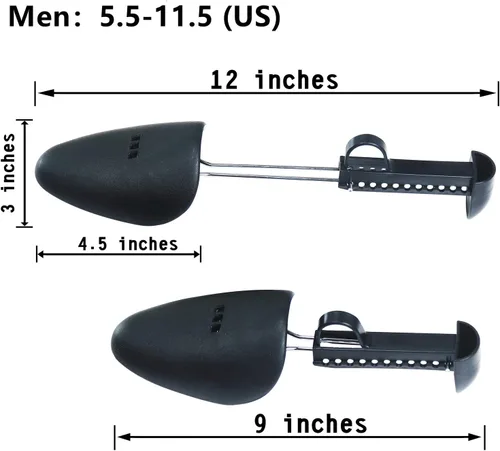 Vista 2 de 2 pares de árboles de zapatos de plástico para hombres (negro)