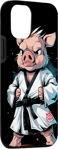 Vista 3 de iPhone 15 Karate Pig Taekwondo Martial Arts Fighter Case