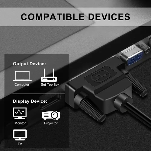 Vista 7 de SOEYBAE Cable DVI a DVI de 3.3 ft, 24+1 pin macho a macho Cable de monitor de video digital, transmisión de alta velocidad compatible con resolución