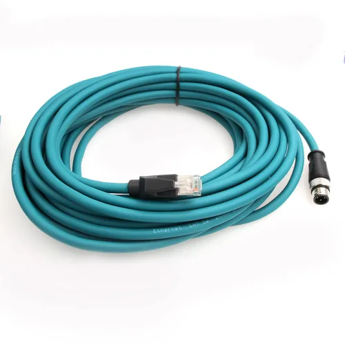 Vista 10 de Cable de red para cámara industrial Cognex de 4 pines M12 de 4 pines a RJ45, cables blindados CAT5e (azul, 1M)