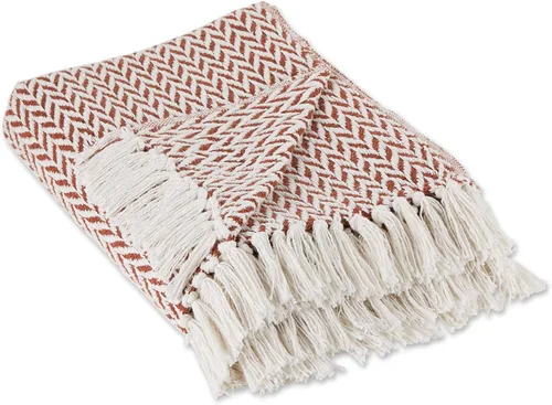 Vista 14 de DII - Manta Moderna Zig Zag de Forro Polar de Algodón Tejido, con Flecos Anudados a Mano de 2.5 Pulgadas, 50 x 60 Pulgadas, Negra Negro