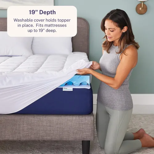 Vista 4 de Sleep Innovations Top de colchón enrevesado, color blanco. completo, Blanco, King