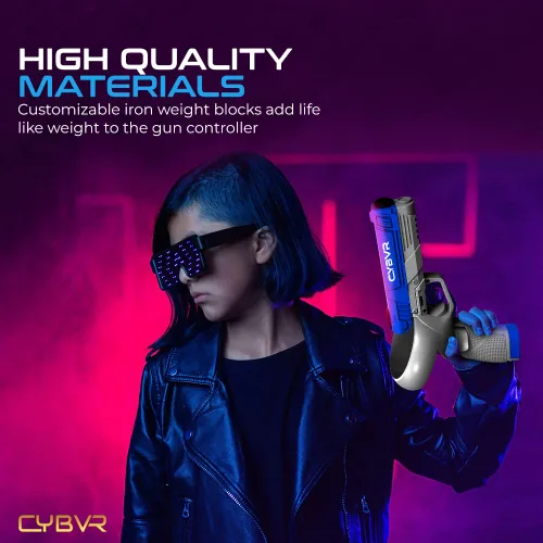 Vista 6 de CYBVR Weighted Gun Stock Controller Grips for the Oculus Quest 2 - VR Accessories for the Meta Quest 2