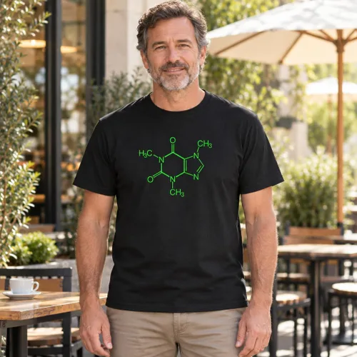 Vista 2 de Caffeine Molecule - Coffee Soda Tea Drinker - Camiseta de algodón para hombre